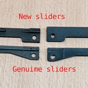 Nouvelles glissières en haut, glissières d'origine en bas