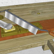 **5/**  Amorcer précisément et au maximum possible les coupes d'onglets.