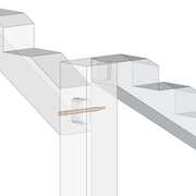 le détail d'assemblage des limons aux poteaux