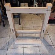 J'ai mis un tréteau debout, juste pour voir. C'est une chose de dessiner des plans, c'est tout autre chose de les voir en vrai.