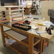 l'établi... je me suis un peu étalé, et là, j'étais en train de ranger en plus...