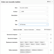 Onglet "Texture" non disponible lors de la création d'une nouvelle matière