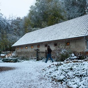 Chantier sous la neige !
