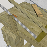 **2/** Les joues d'entailles sont descendues avec la scie à tenons.