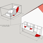 fig 3/ Tracés et prises de cotes de volumes vides utiles .