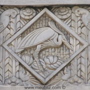 Panneau art déco sculpté d éléments naturel Géométrisés  https://www.meubliz.com