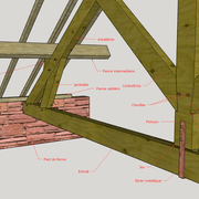 (fig 3) Détail  d un entrait de ferme traditionnel