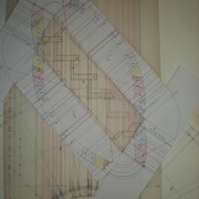 Vue en plan, volume capable et calibres sur papier D