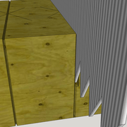 **1/** Détail d'un sciage" moitié de trait"