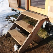 L'escalier d'accès à la tiny