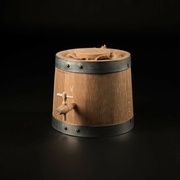 Le vinaigrier que je souhaterai réaliser à terme, avec un cerclage châtaignier.