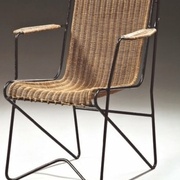 Fauteuil fer et rotin par M Matégot  http://catalogue.drouot.com