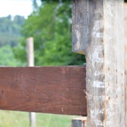 La poutre en appui sur la rainure du poteau