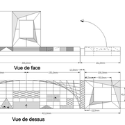 Dessin orthogonal de la Pièce d’apprentissage en tracés de précision, menues entailles, entaille traversante et emboîtement mâle femelle