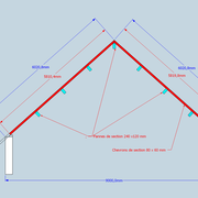 fig 2 Élévation du pignon et divisions des pannes .
