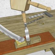 **5a/** Nous exécutons les entaillages femelles des montants.