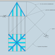 2/ Tracé de la construction d'élévation du triangle d’arêtier