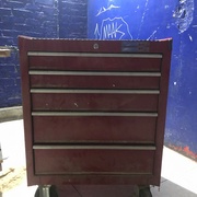 Servante Wurth rouge en métal (5 tiroirs) - visible à Paris