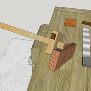 **3/** Nous traçons au trusquin avec pointes doubles les épaisseurs de tenons.