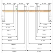 Montant complet intérieur (Bleu roi. C'est trois encoches à mi-bois de plus que la pièce rouge).