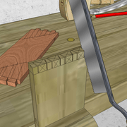 **5/**  Amorcer précisément et au maximum possible les joues de entailles de queues femelles .