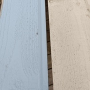 à gauche lame mi bois non rabotée, à droite ma lame actuelle rainure languette