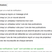 Nouvelle option de notification des mentions par email