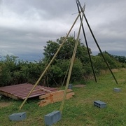 Grue artisanale en bambou