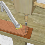 **4/** La pièce est retournée ,puis on entaille définitivement et précisément l'ensemble .