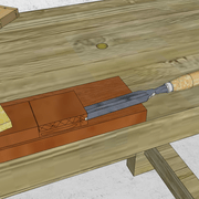 **5/** Nous exécutons les entaillages aux ciseaux à bois seulement !