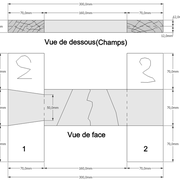 Dessin orthogonal d'assemblages à mi-bois en "T" droit et queue d'aronde