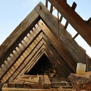 fig 1 "Charpente à chevrons portant ferme"   http://www.benevoleguedelon.com