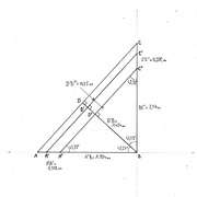 Étape 5 : on place la ligne inférieure de l'arbalétrier. Pour tous les calculs, voir dans le doc PDF