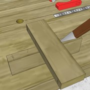 **3c/** Nous piquons et traçons le second  trait de la joue d'entaille **avec la superposition** du second bois