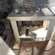 Plancher en cours de pose, presque terminé