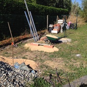 les  fondations gravier fin caillox  et briques