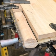 montage pour permettre la reprise avec fraise 1/4 rond