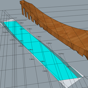 Fig 3/ Tracé des génératrices d'aplombs sur la face débillardée concave finie .