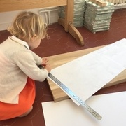 Dessin des marches avec un patron (et mon assistant !)