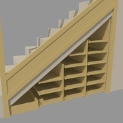 Plan 3D initial de l'intérieur des rangements à chaussures