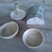 Le morceau initial en haut à droite et mon premier tournage raté à côté