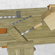 Nous finissons précisément les abouts de la mortaise.