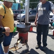 Rocket stove galettiere (billig) en bouteille de gaz avec l'ecocentre du trésor (22 Pleumeur Boudou)