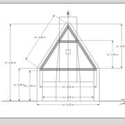 4.2/ Prise de cotes d'une petite maison à restaurer en gite avec charpente hors service.(plan de coupe)