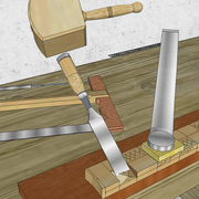 **3/** Enlèvement du bois chute du centre de l'entaille.