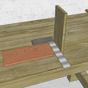 1/ Nous traçons les arasements de l'assemblage par superposition des bois.