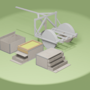 Visualisation des trois types de caisses avec un prototype de remorque en arrière-plan