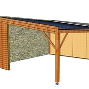 carport avec une petite partie bardée