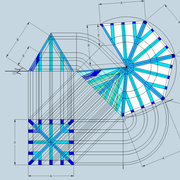 fig 3 Tracé de construction complet et développement  de la herse