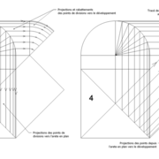 **3-4/** Projections des points et tracé de la courbe d’arête en vraie grandeur